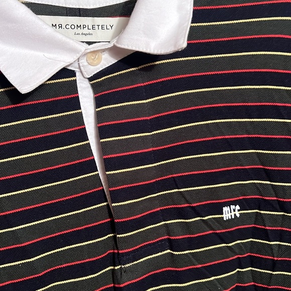 Mr. Completely Striped Collar Polo Shirt - Picture 4 of 5